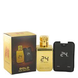 24 Gold Oud Edition Eau De Toilette Spray + 0.8 oz Mini Pocket Spray By ScentStory